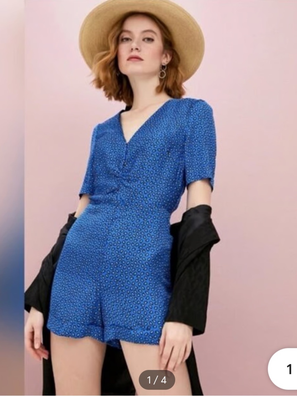 Maje Ilona Paisley Print Satin Romper